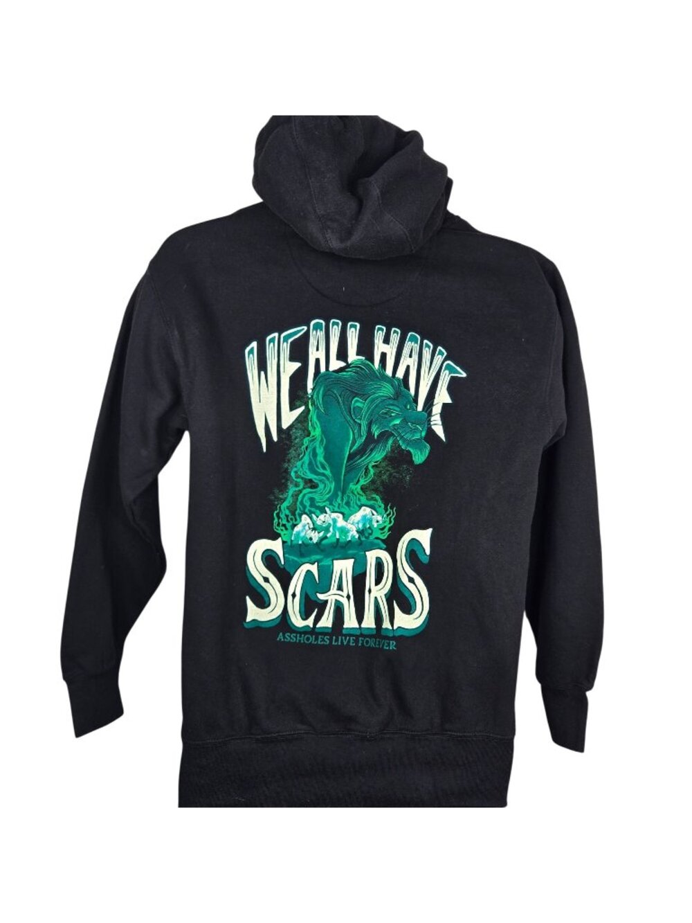 We All Have Scars Black Hoodie Mens S A**holes Live Forever Lion King